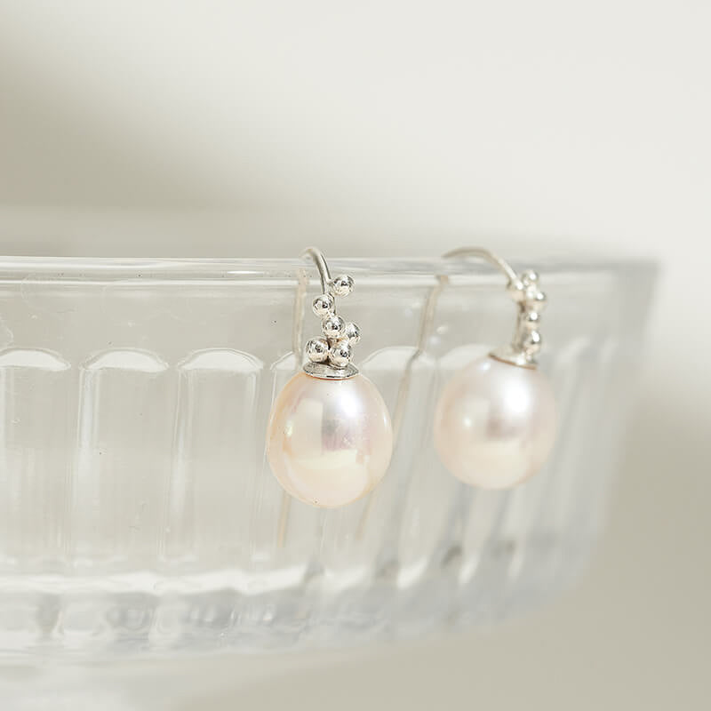 Silver Pearl Drop Earrings