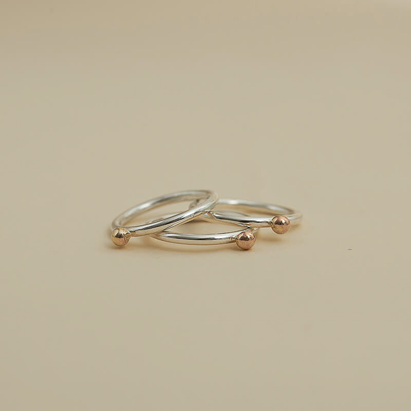 Gold Pebble Stacking Ring