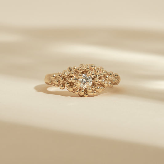 Golden Hour Ring with 3.5mm Ocean Diamond.